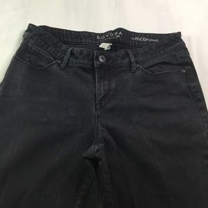 Sonoma women’s jeans life+style mid rise straight black size 12